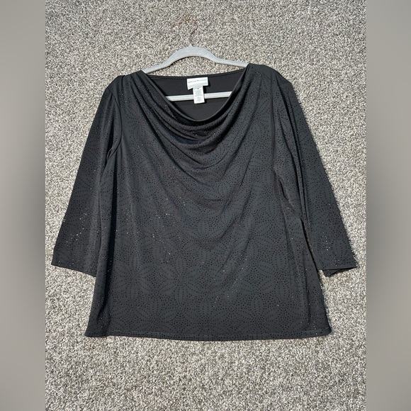 NWT Alfred Dunner Petite Shimmery Cowl Neck Top Size Medium P - Picture 4 of 7